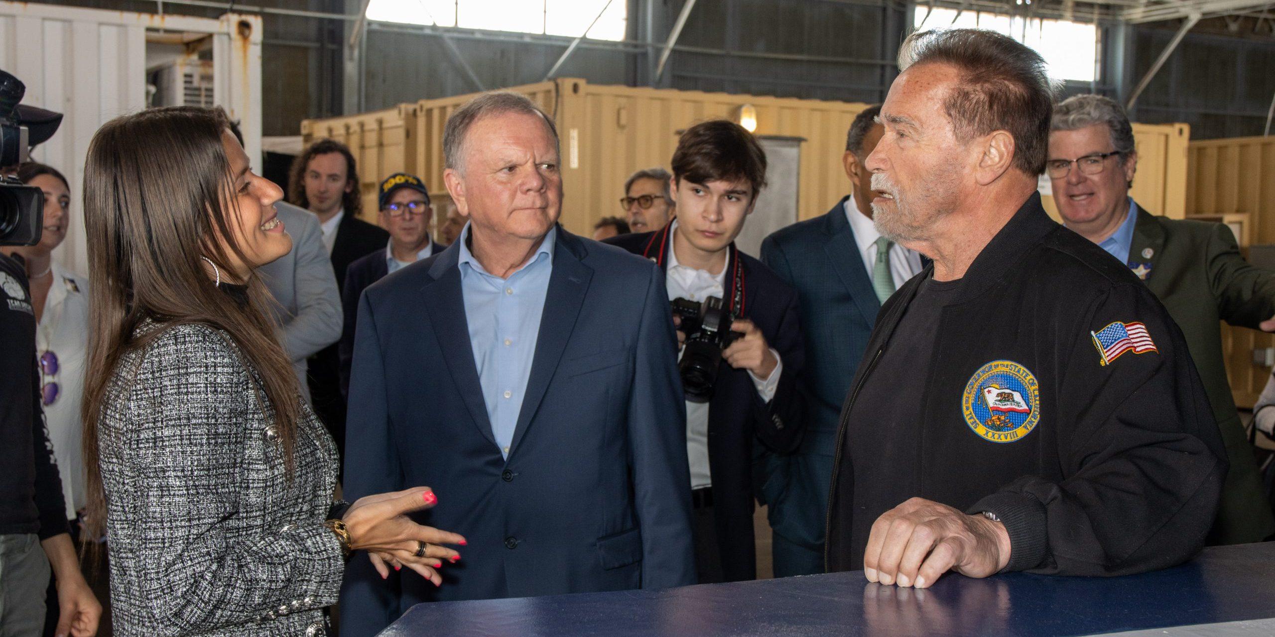 Inna Braverman, Terry Tamminen, and Arnold Schwarzenegger
